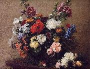 Henri Fantin-Latour Bouquet of Diverse Flowers